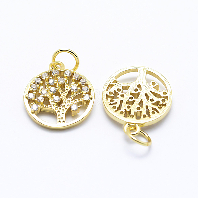 Brass Micro Pave Cubic Zirconia Charms ZIRC-L070-06-1