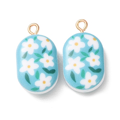 Printed Alloy with Acrylic Pendants AL-CBAE25B-04H-G-1