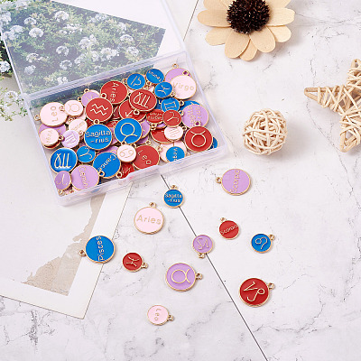 8 Sets 8 Style Alloy Enamel Pendants ENAM-CW0001-04-1