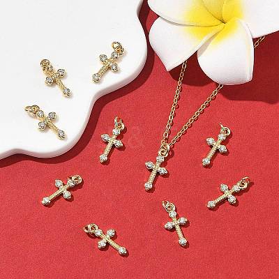 SHEGRACE Brass Micro Pave Clear Cubic Zirconia Pendants XGRQ2O081-451G-1