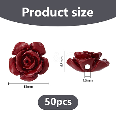 50Pcs Opaque Resin Beads RESI-DC0001-59-1