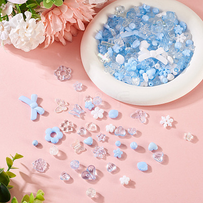 100G Transparent & Opaque Acrylic Beads TACR-TA0001-57D-1