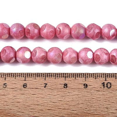 Ombre Effect Dyed Electroplate Opaque Glass Beads Strands EGLA-Q130-01A-16-1