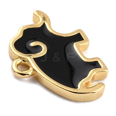 Golden Brass Enamel Pendants KK-P197-09A-G-1