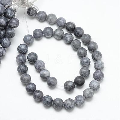Natural White Jade Bead Strands G-R297-8mm-33-1