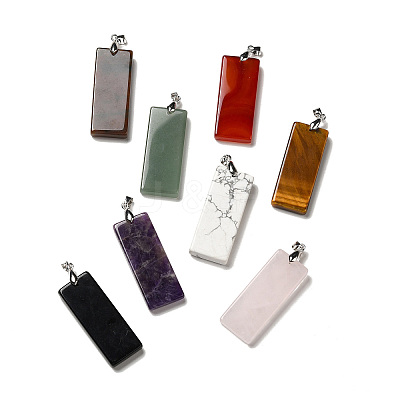 Natural Mixed Gemstone Big Pendants G-H286-06P-1