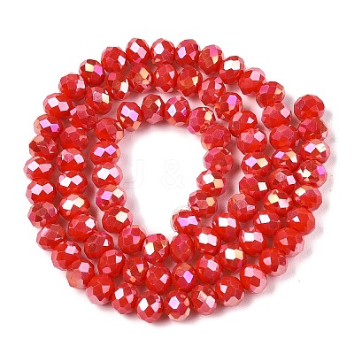 Electroplate Glass Beads Strands X-EGLA-A044-P6mm-B22-1