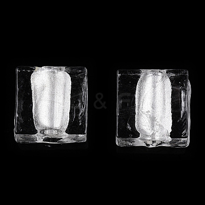 Handmade Silver Foil Lampwork Beads FOIL-S006-12x12mm-11-1