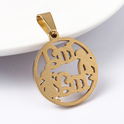 304 Stainless Steel Pendants STAS-D422-39-1
