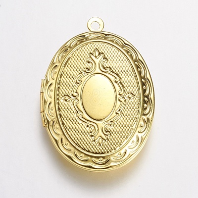 Brass Locket Pendants KK-N0116-054G-1