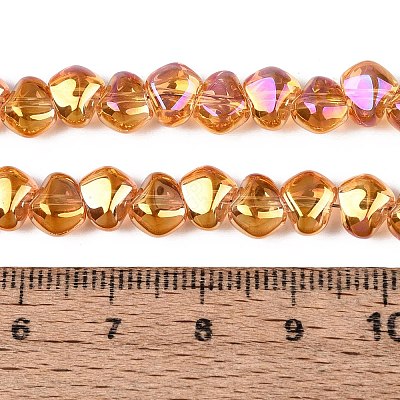 Electroplate Transparent Glass Beads Strands EGLA-Q133-01A-10-1