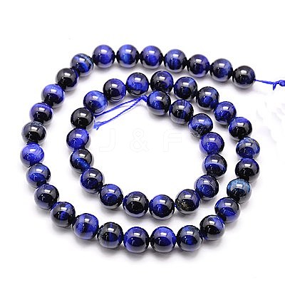 Natural Tiger Eye Beads Strands G-G544-6mm-04-1