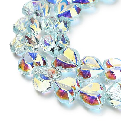 Electroplate Transparent Glass Beads Strands EGLA-B012-AB05-1