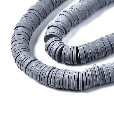 Flat Round Handmade Polymer Clay Beads CLAY-R067-10mm-40-1