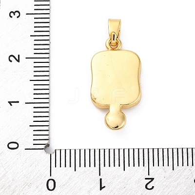 Brass Enamel Micro Pave Clear Cubic Zirconia Pendant Cabochon Settings KK-Z084-15G-04-1