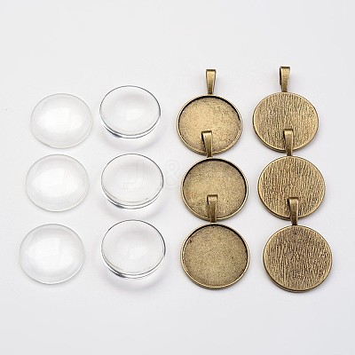 Bubble Locket Alloy Pendant Cabochon Bezel Settings DIY-X0268-04AB-FF-1