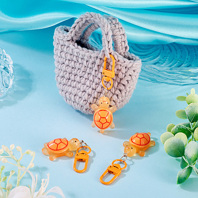 3Pcs Resin Tortoise Pendant Decorations HJEW-TA0001-39C-1