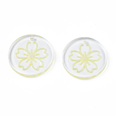Transparent Resin Pendants RESI-N030-004E-1