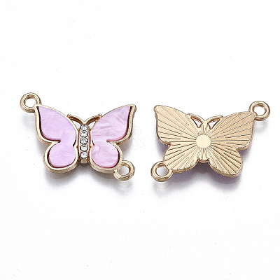 Eco-Friendly Alloy Micro Pave Clear Cubic Zirconia Links Connectors X-ENAM-Q437-058C-NR-1