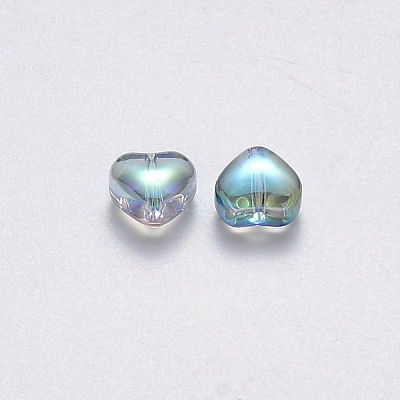 Transparent Spray Painted Glass Beads GLAA-R211-02-D01-1