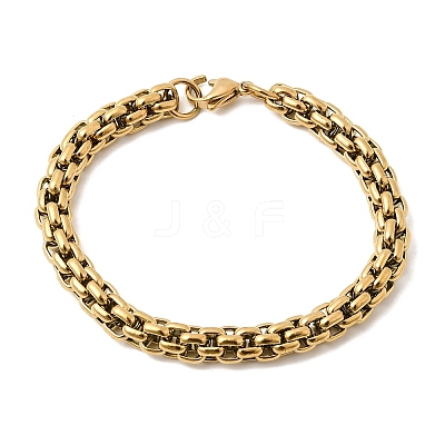 304 Stainless Steel Box Chian Bracelets for Women Men BJEW-K305-13G-1