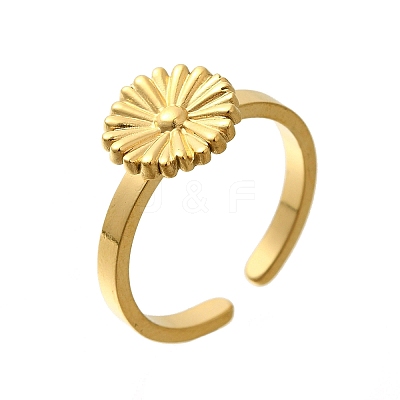 304 Stainless Steel Open Cuff Ring for Women RJEW-B109-01G-01-1