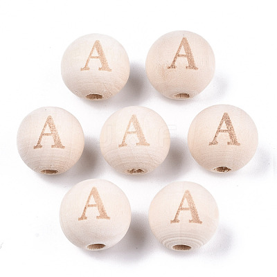 Unfinished Natural Wood European Beads WOOD-S045-143A-01-1
