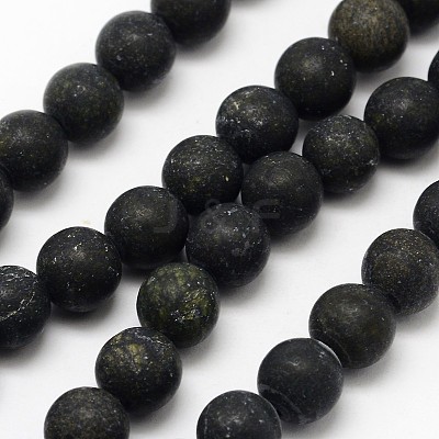 Natural Serpentine/Green Lace Stone Beads Strands G-D676-6mm-1