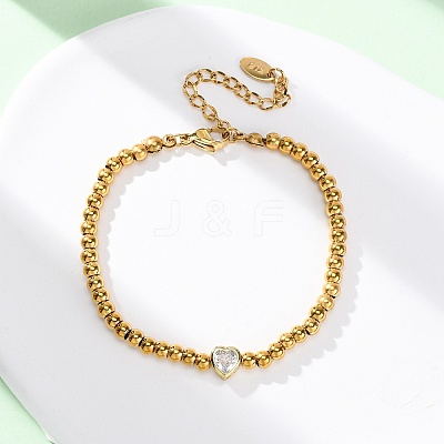 304 Stainless Steel Beads Bracelets BJEW-R027-03G-1