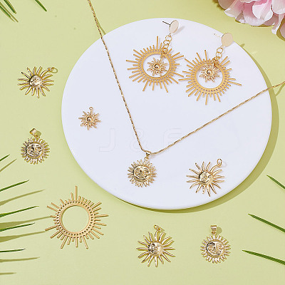 12Pcs 4 Styles Brass Pendants KK-AR0004-67-1