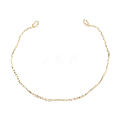 Brass Textured Wavy Open Cuff Bangle Making KK-U020-16G-1