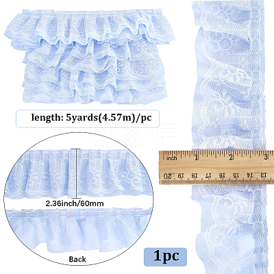 5 Yards Double Polyester Lace Trim for Sewing Decoration OCOR-GF0005-06A-1