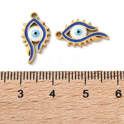 Evil Eye Themes 304 Stainless Steel Enamel Pendants STAS-B100-02G-02-1