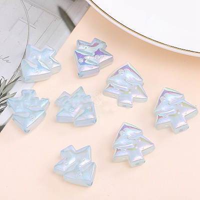 Christmas Rainbow Iridescent Plating Acrylic Beads LS-MACR-WH20003-04F-1