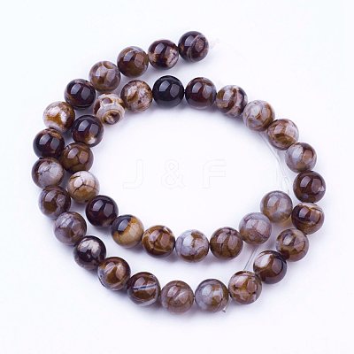 Natural Agate Bead Strands X-G-P289-02D-8mm-1