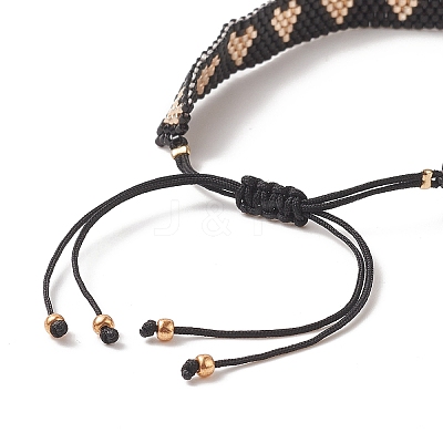 Handmade Japanese Seed Heart Braided Bead Bracelets BJEW-MZ00015-1