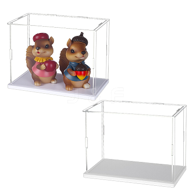 Plastic Minifigures Display Cases with White Bases ODIS-WH0043-151A-1