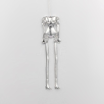 Tibetan Style Alloy Human Body Skeleton For DIY Toy Doll Making TIBE-39030A-AS-NR-1