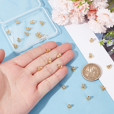 24Pcs Brass Bead Cone KK-BC0013-15-1