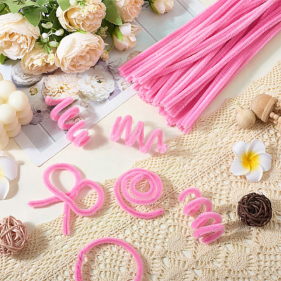 100Pcs DIY Plush Sticks FIND-SP0004-72F-1