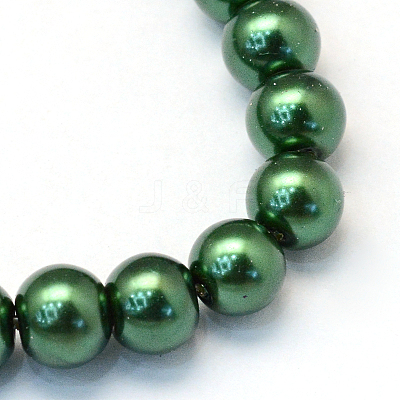 Baking Paint Pearlized Glass Pearl Round Bead Strands X-HY-Q003-4mm-75-1