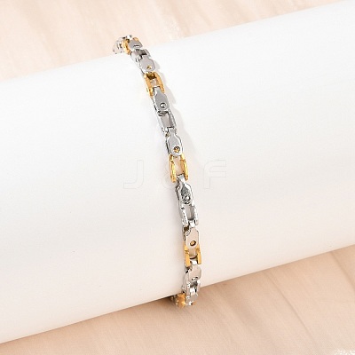 201 Stainless Steel Link Chain Bracelets for Men Women BJEW-B143-03GP-1