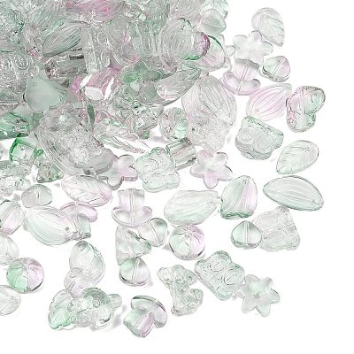 Gradient Color Transparent Glass Beads GLAA-B026-01G-1