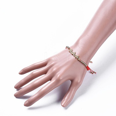 Adjustable Nylon Thread Braided Beads Bracelets BJEW-JB04431-1