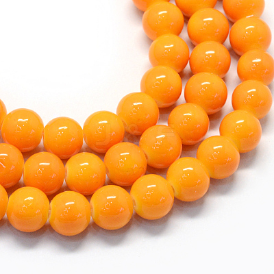 Baking Paint Glass Round Bead Strands X-DGLA-Q020-8mm-12-1