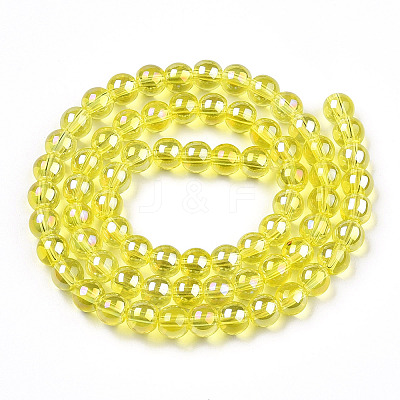 Electroplate Transparent Glass Beads Strands GLAA-T032-T6mm-AB12-1