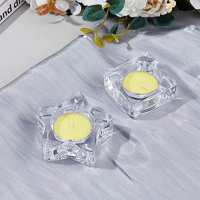 5Pcs 5 Styles Glass Tealight Candle Holder AJEW-FG0003-37-1