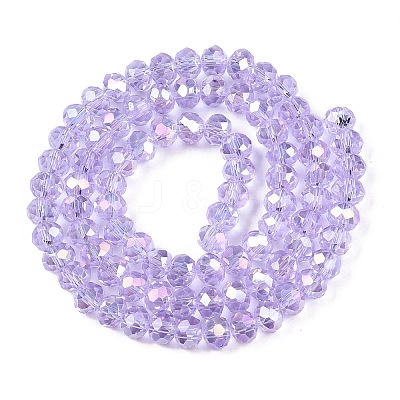 Electroplate Glass Beads Strands X-EGLA-A044-T6mm-B17-1