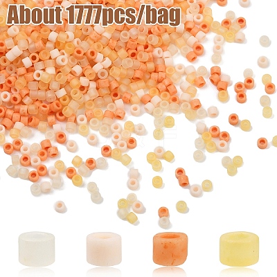 20G 4 Colors Cylinder Seed Beads SEED-YW0003-05B-1