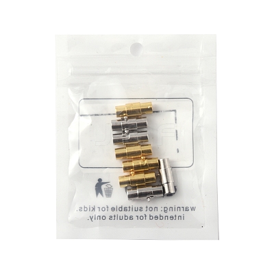 8 Sets 2 Colors Brass Locking Tube Magnetic Clasps KK-FS0001-61-1